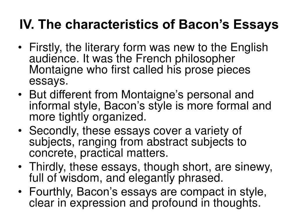 francis bacon essays characteristics