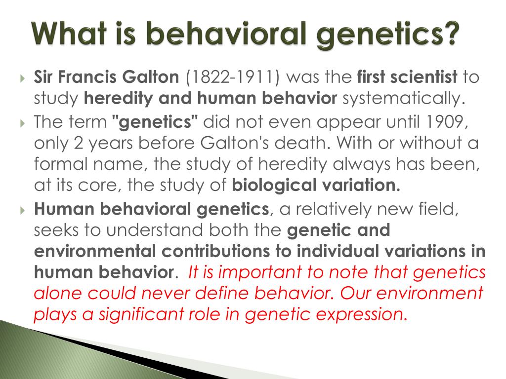 behavioral genetics essay