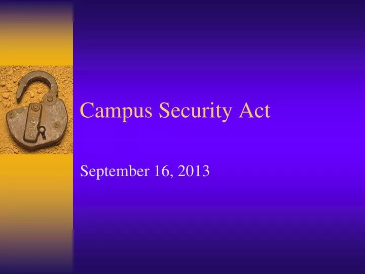campus security act n.