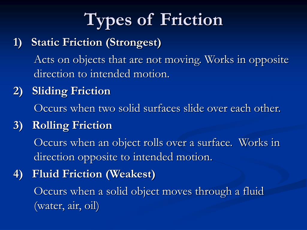 types of friction ppt presentation