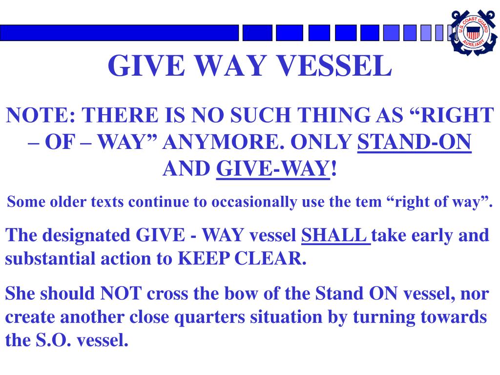 give way vessel meaning