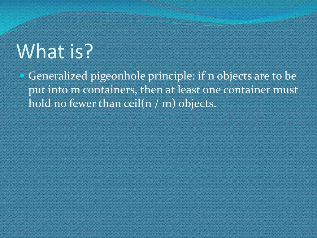 pigeonhole principle pigeonhole principle