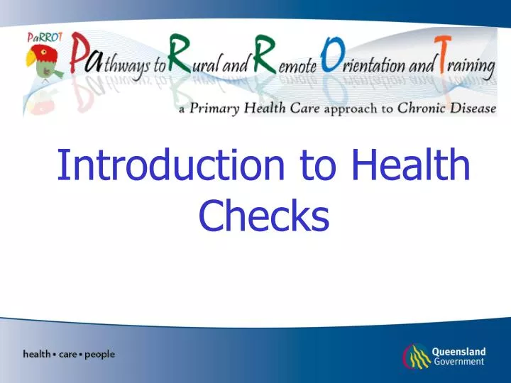 introduction to health checks n.