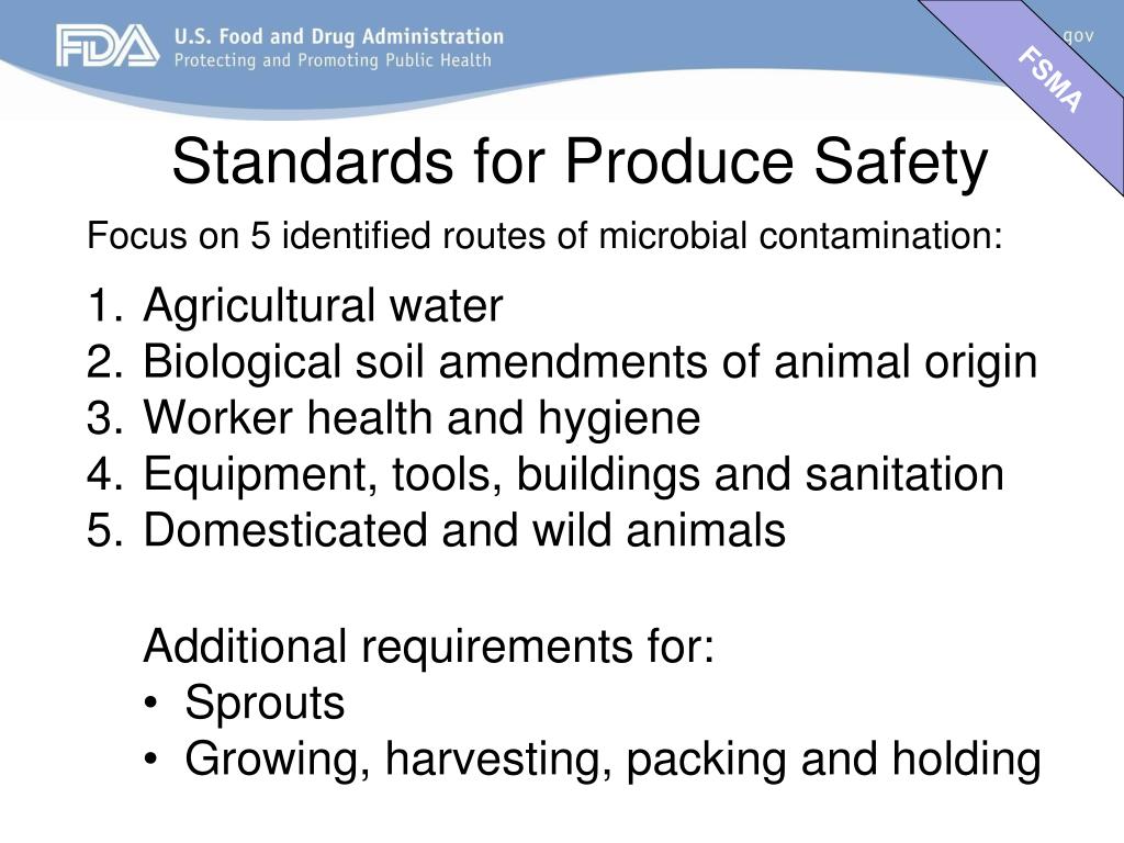 PPT FDA Overview of FSMA’s Proposed Produce Safety Rule and