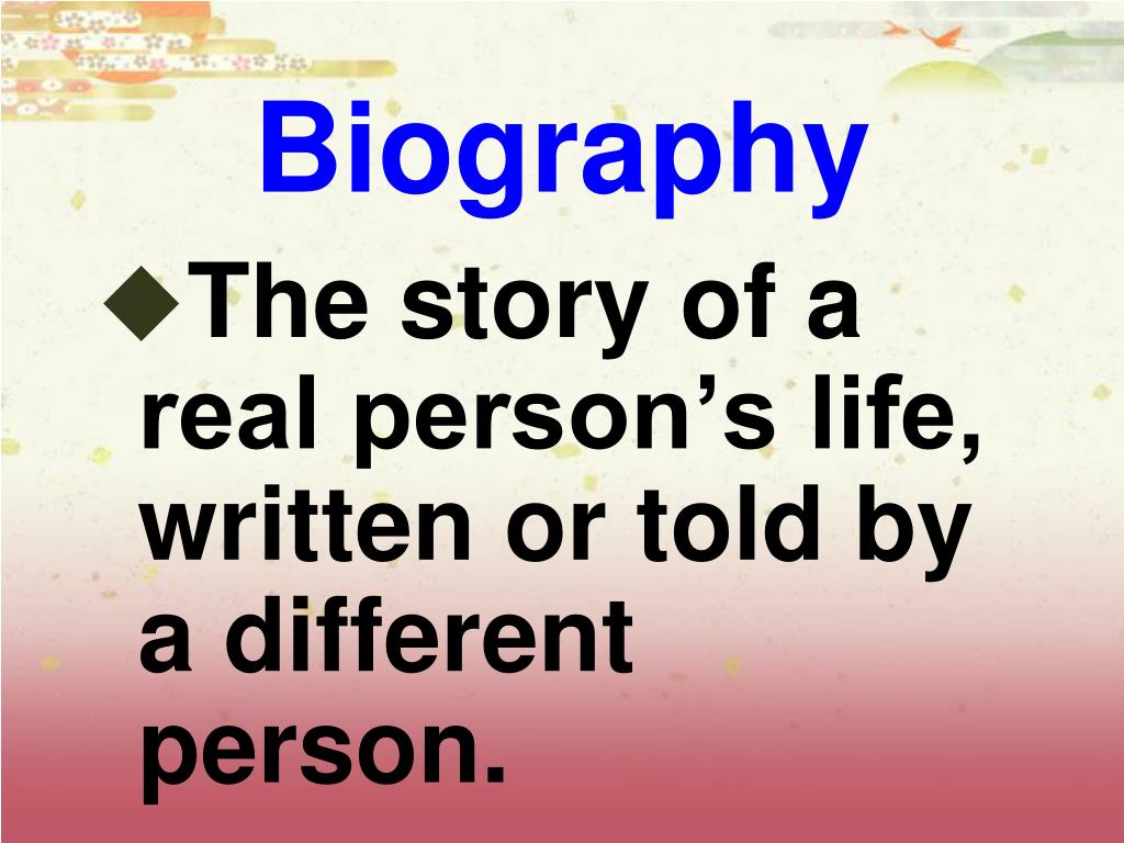 define biography story