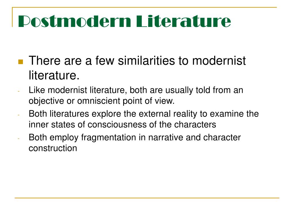 purpose of postmodern literature