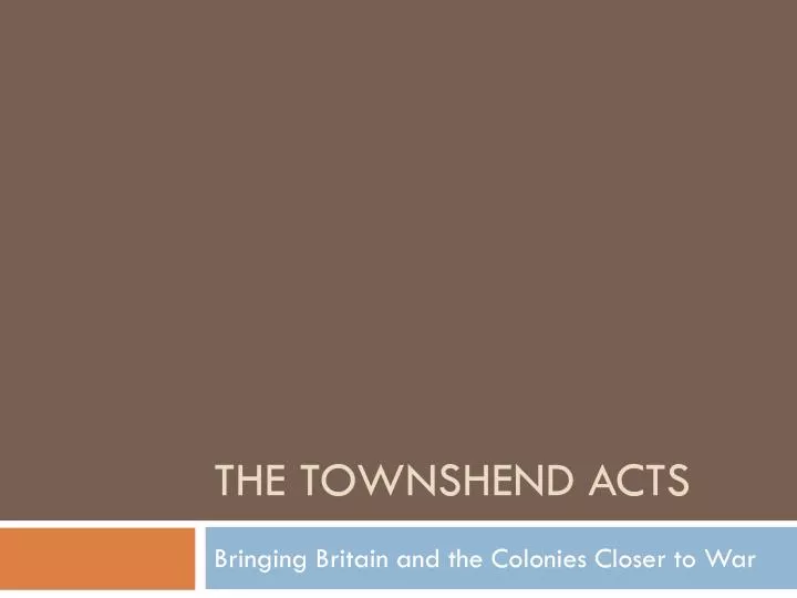 the townshend acts n.