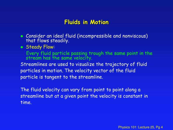 PPT Physics 101 Lecture 25 Fluids in Motion Bernoulli’s Equation