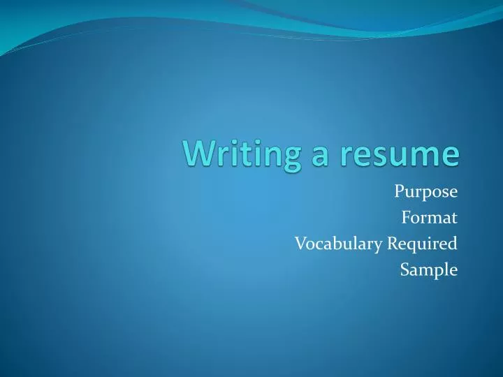 writing a resume slideshare