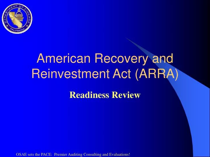 PPT American Recovery and Reinvestment Act (ARRA) PowerPoint