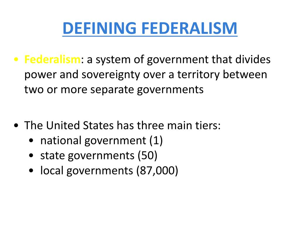 Federalism Definition Government Examples