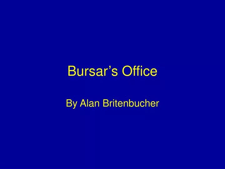 PPT Bursar’s Office PowerPoint Presentation, free download ID1775392