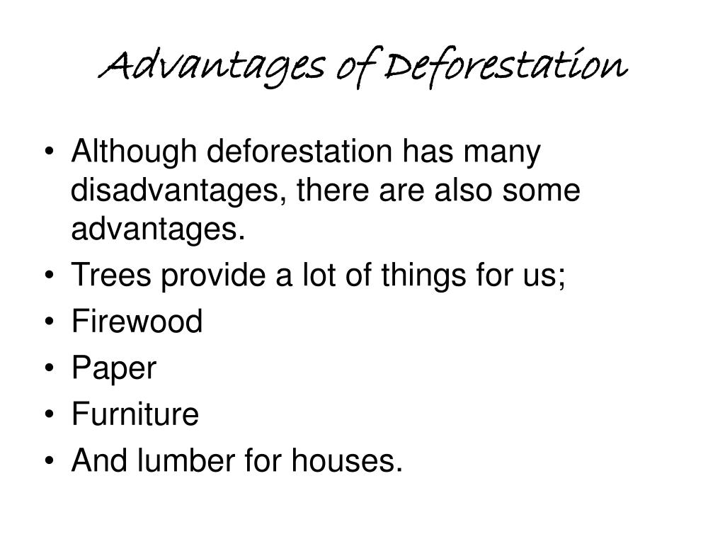 advantages and disadvantages of deforestation essay