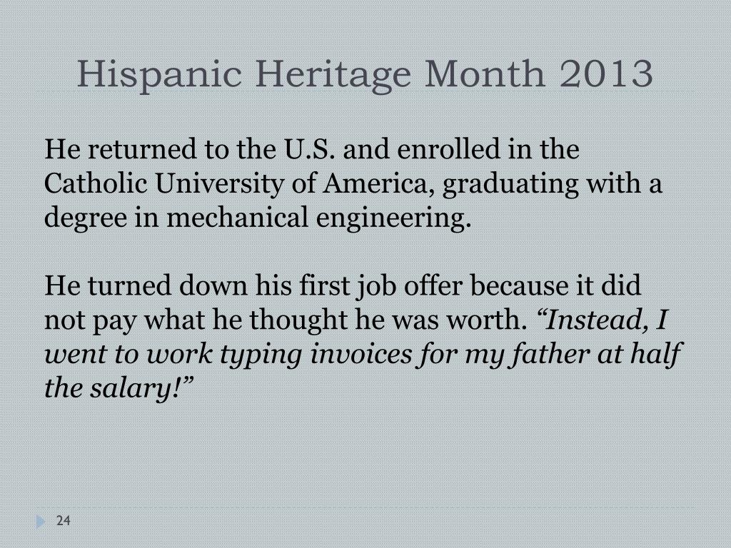 PPT - Hispanic Heritage Month September 15–October 15, 2013 PowerPoint ...