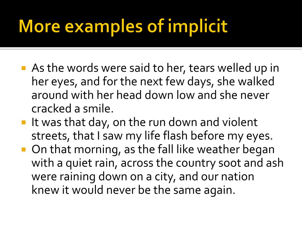 examples of implicit thesis statement