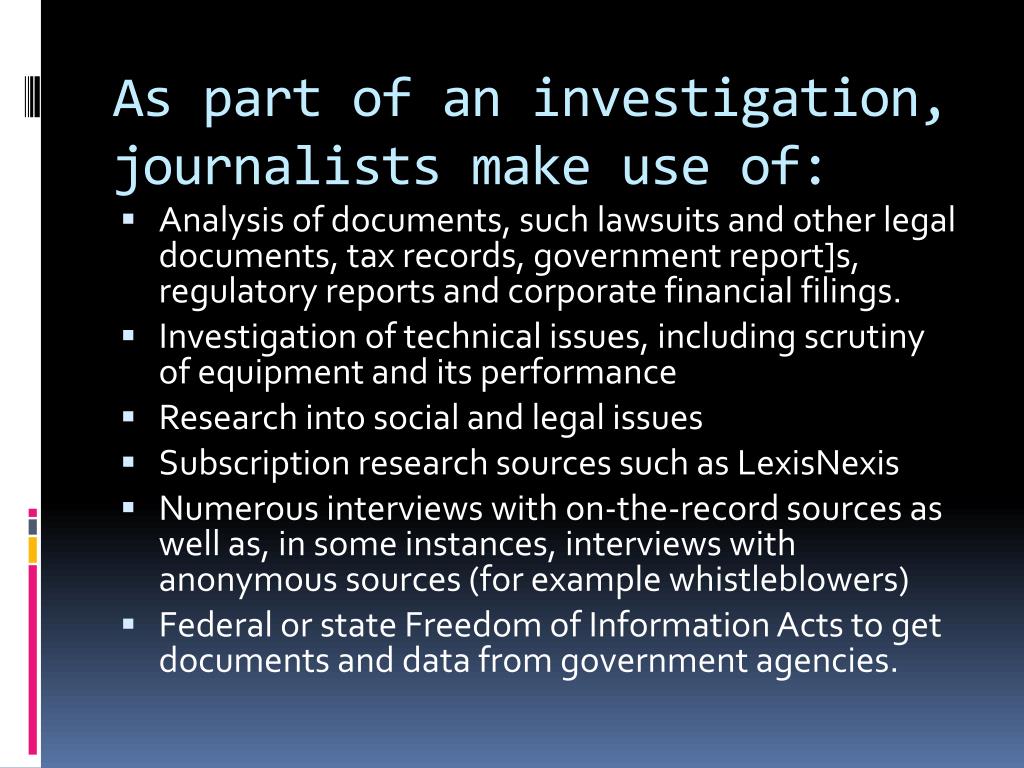 hypothesis in investigative journalism