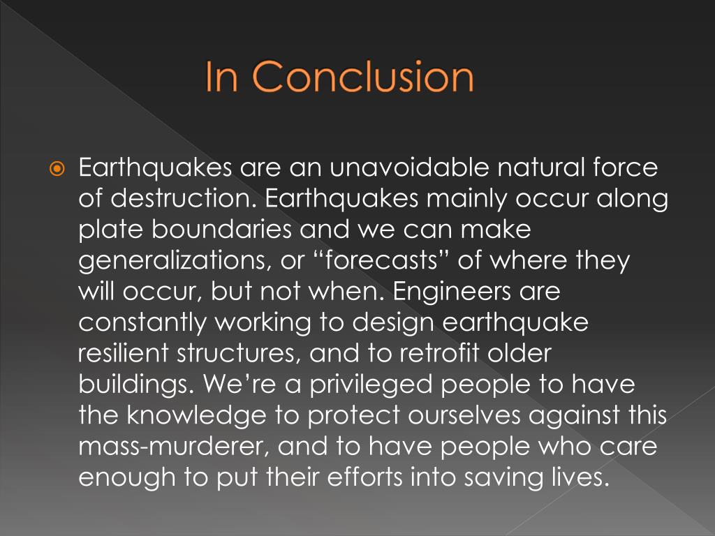 what is the conclusion of earthquake essay
