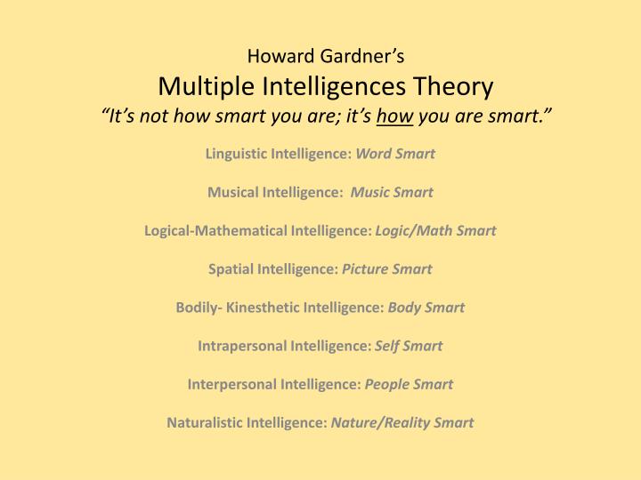 howard gardner and multiple intelligences howard gardner and multiple intelligences