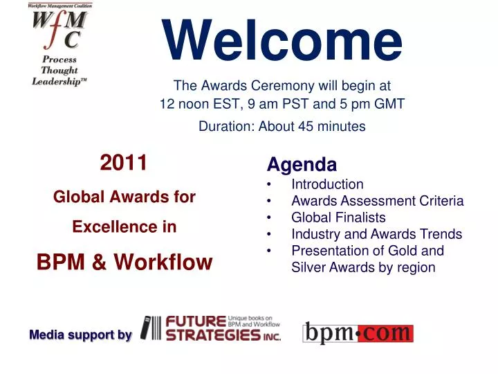 2011 global awards for excellence in bpm workflow n.