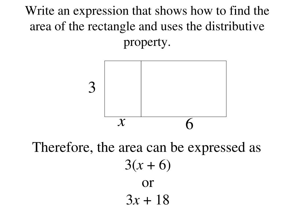PPT - The Distributive Property and Area Models PowerPoint Presentation