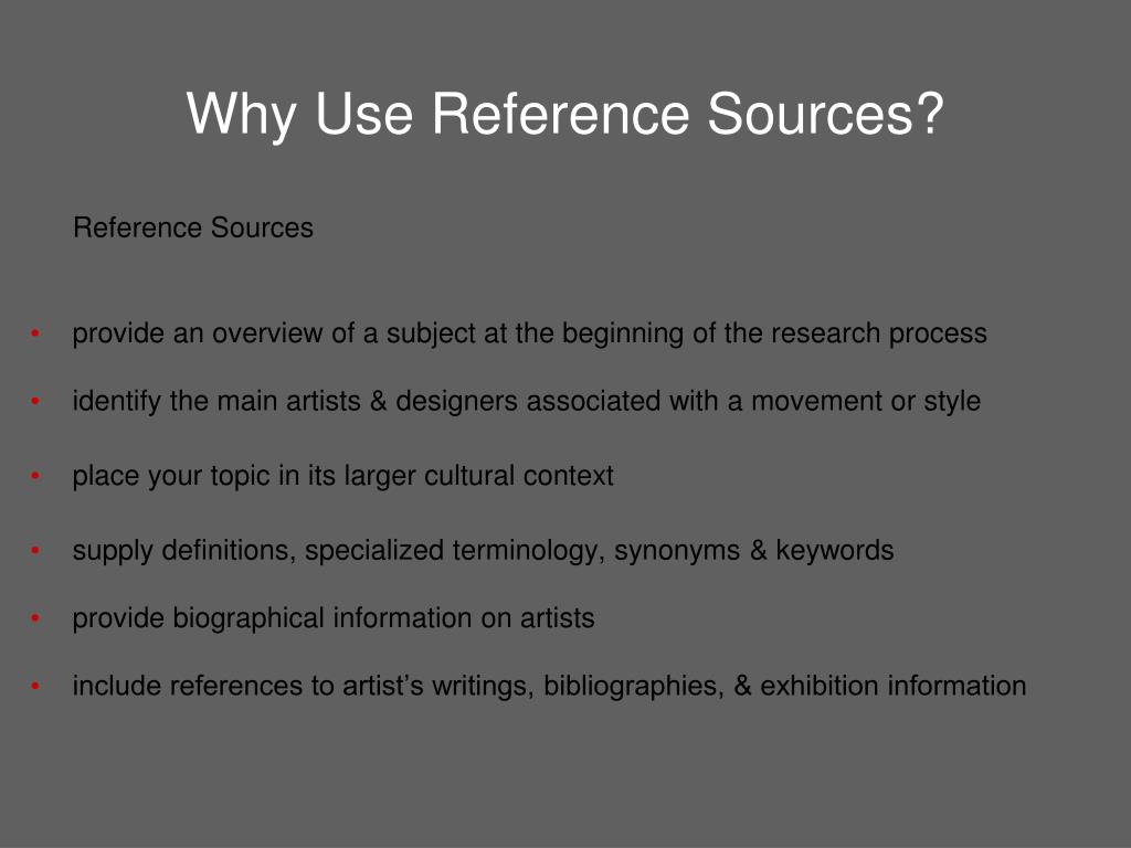 using reference resources assignment
