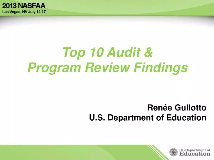 top 10 audit program review findings n.