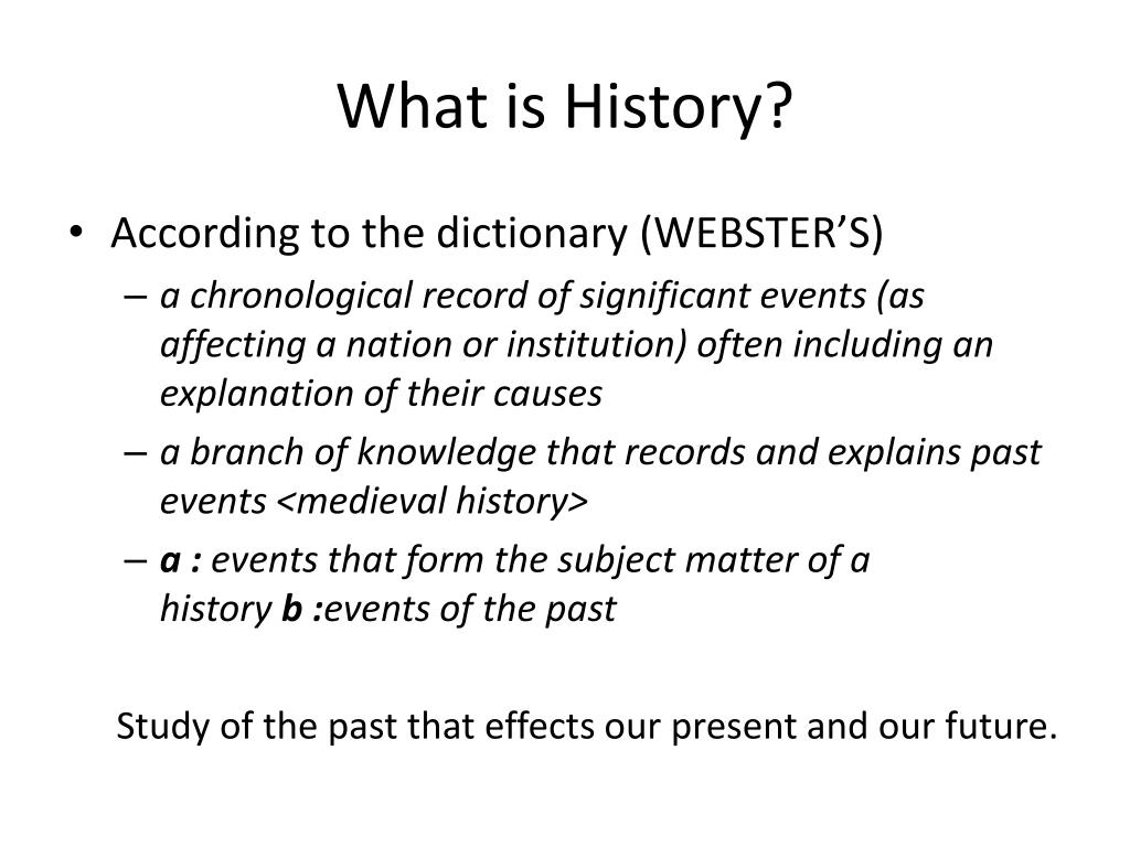presentation of history meaning