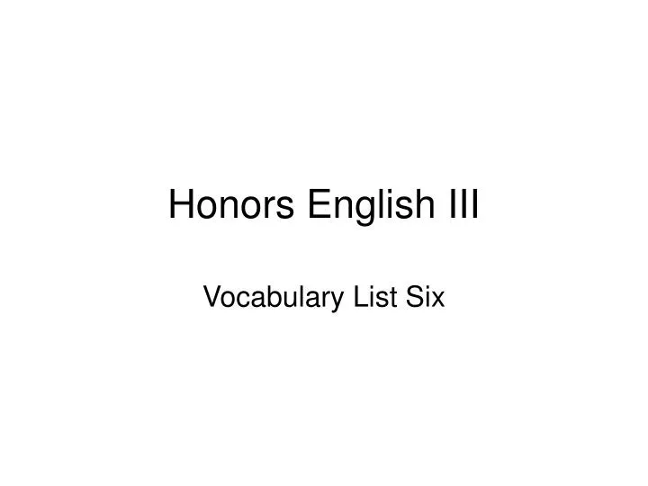 PPT - Honors English III PowerPoint Presentation, free download - ID ...
