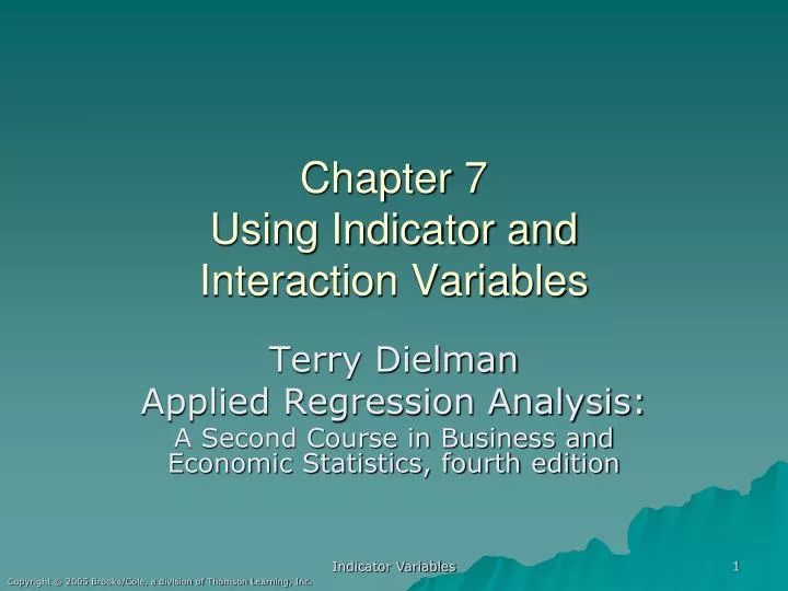 PPT - Chapter 7 Using Indicator and Interaction Variables PowerPoint ...