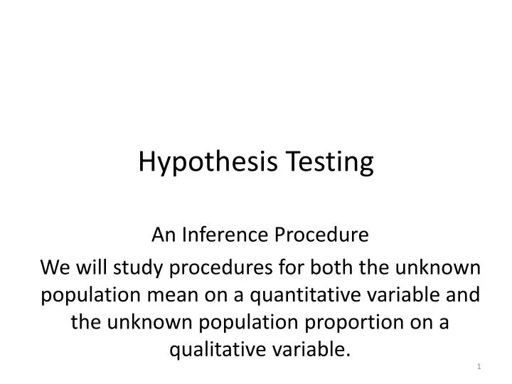 PPT - Hypothesis Testing PowerPoint Presentation, free download - ID ...