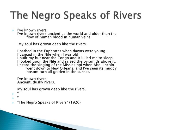 The Negro Speaks Of Rivers Critical Appreciation PPT - 1920s Culture PowerPoint Presentation - ID:1781540
