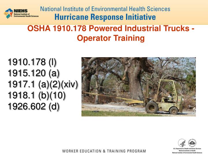 PPT - Forklift Operator Training OSHA 1910.178 Powered Industrial ...