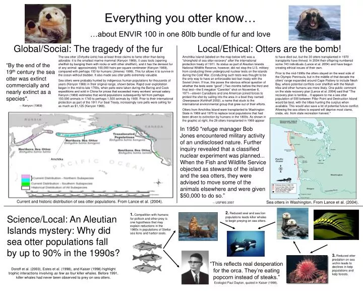 PPT 2. Reduced seal and sea lion populations leads killer whales to