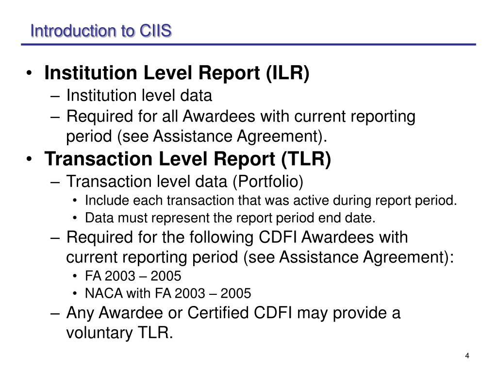 Example Ciis Form PPT - Overview of the Community Investment Impact System (CIIS) CDFI ...