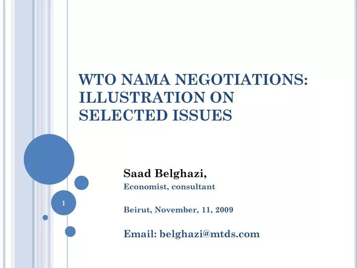wto nama negotiations illustration on selected issues n.