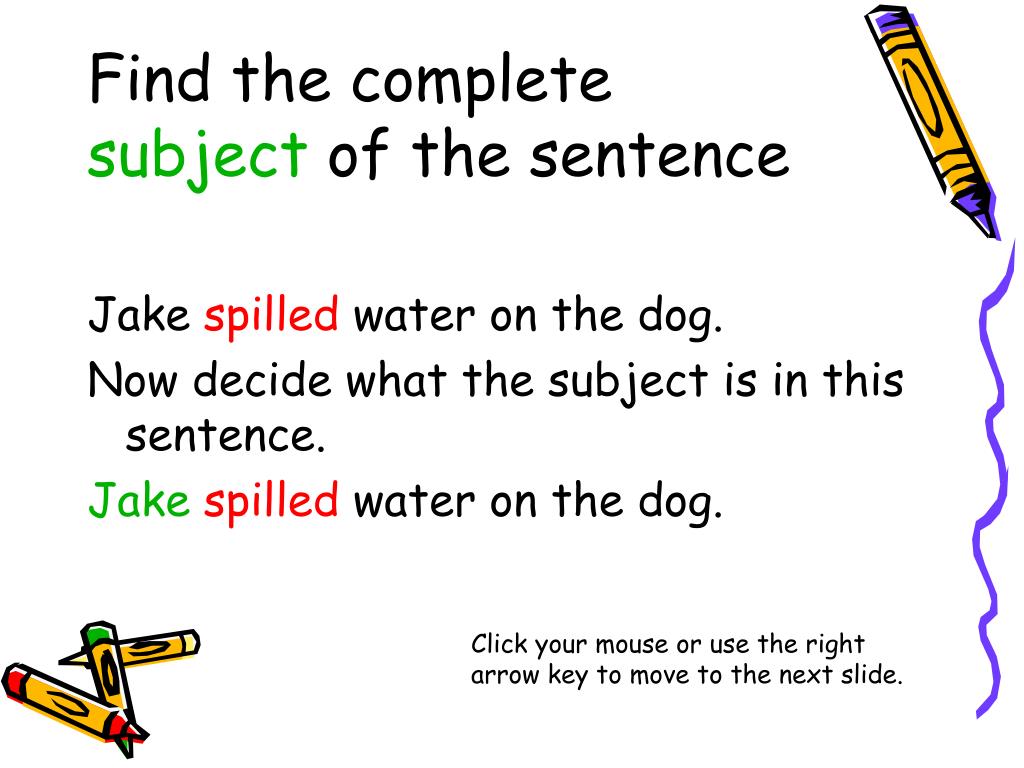 what is the subject of a sentence