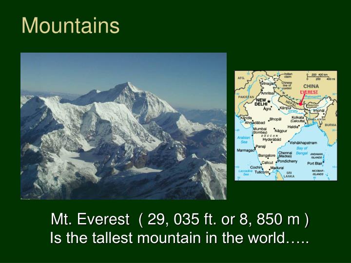 PPT - MOUNTAINS PowerPoint Presentation - ID:1785007