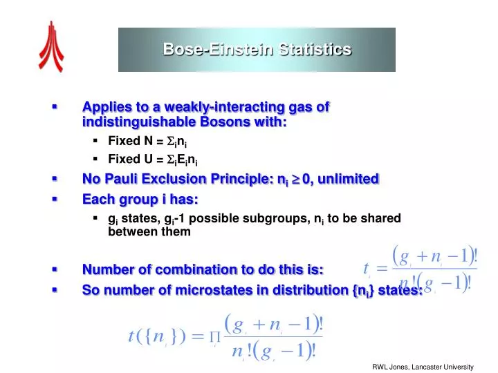 PPT - Bose-Einstein Statistics PowerPoint Presentation, free download -  ID:1785434