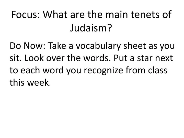 What Are The Main Tenets Of Judaism