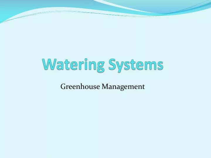 watering systems n.