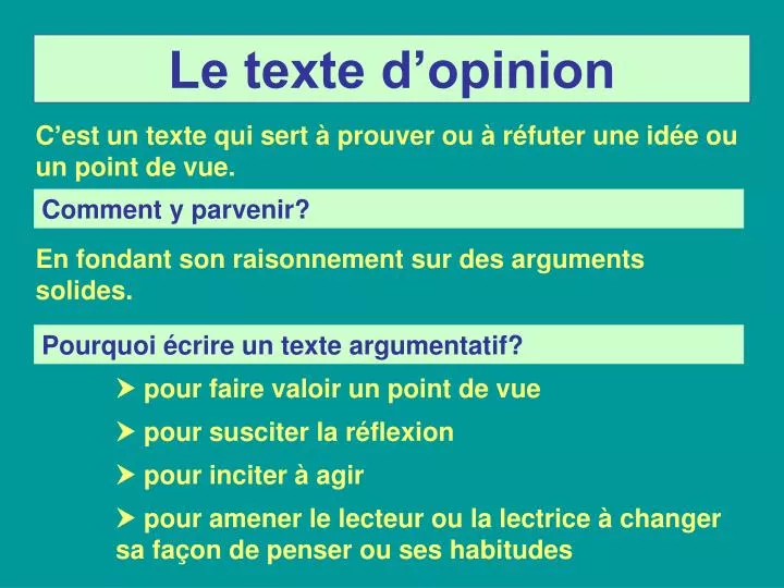 Ppt Le Texte D Opinion Powerpoint Presentation Free Download Id 1786093