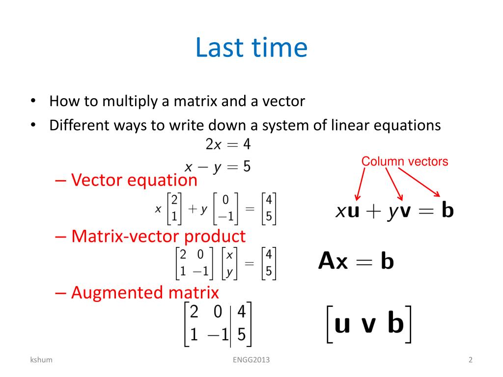 PPT - ENGG28 Unit 28 Linear Combination & Linear Independence