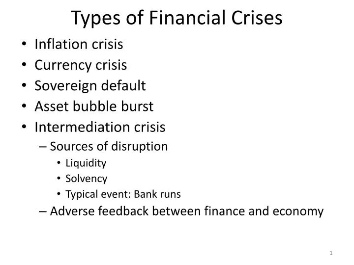 types of financial crises n.