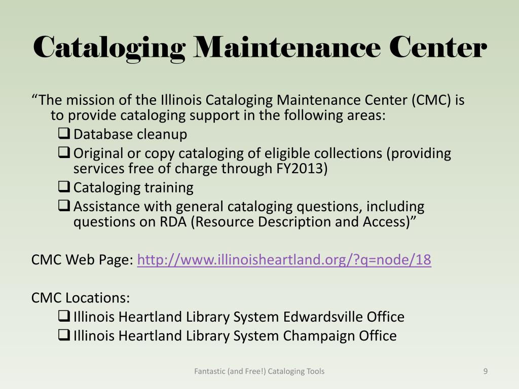 PPT Fantastic (and Free!) Cataloging Tools PowerPoint Presentation