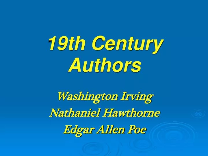 19th century authors n.