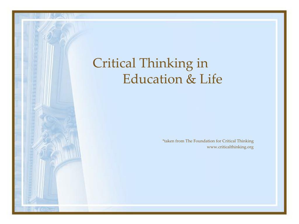 critical thinking in education ppt