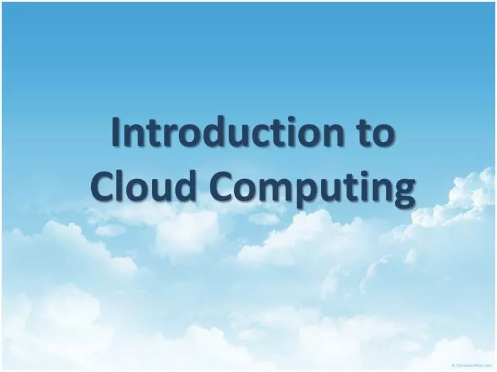 introduction to cloud computing n.
