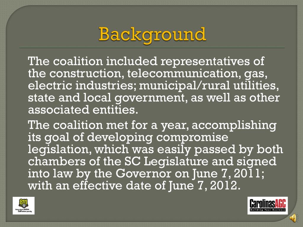 PPT South Carolina Underground Utility Safety & Damage Prevention Act PowerPoint Presentation