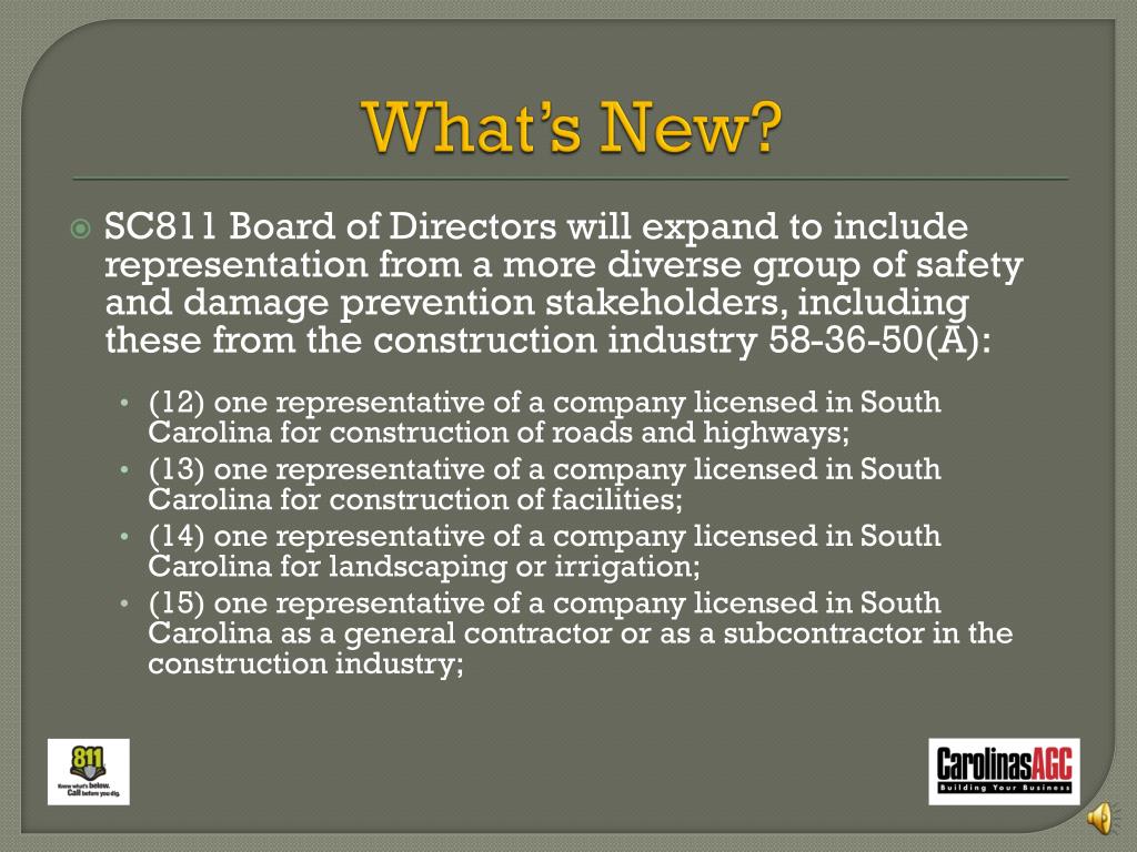 PPT South Carolina Underground Utility Safety & Damage Prevention Act PowerPoint Presentation