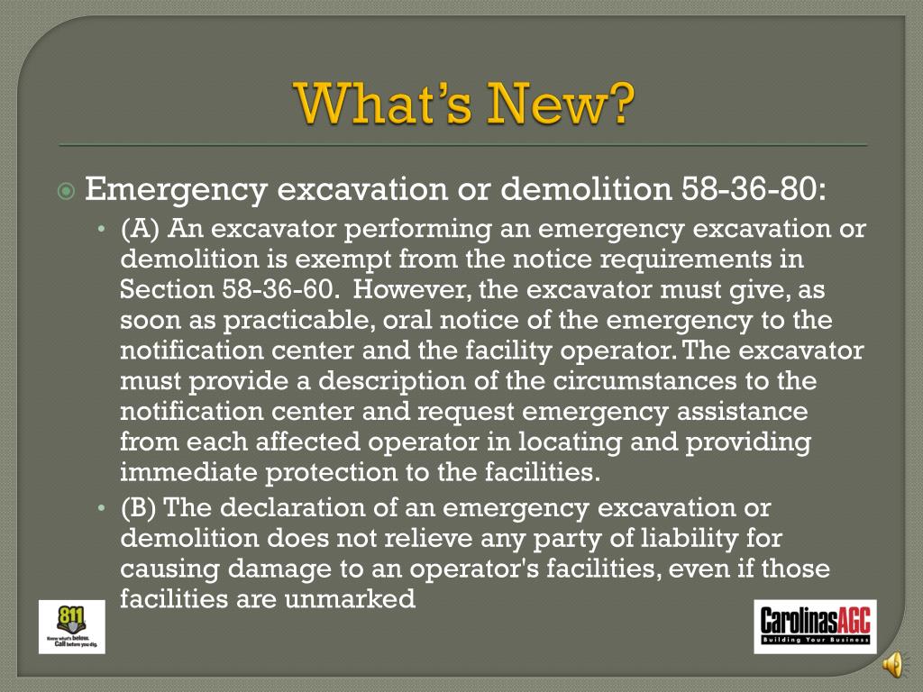 PPT South Carolina Underground Utility Safety & Damage Prevention Act PowerPoint Presentation